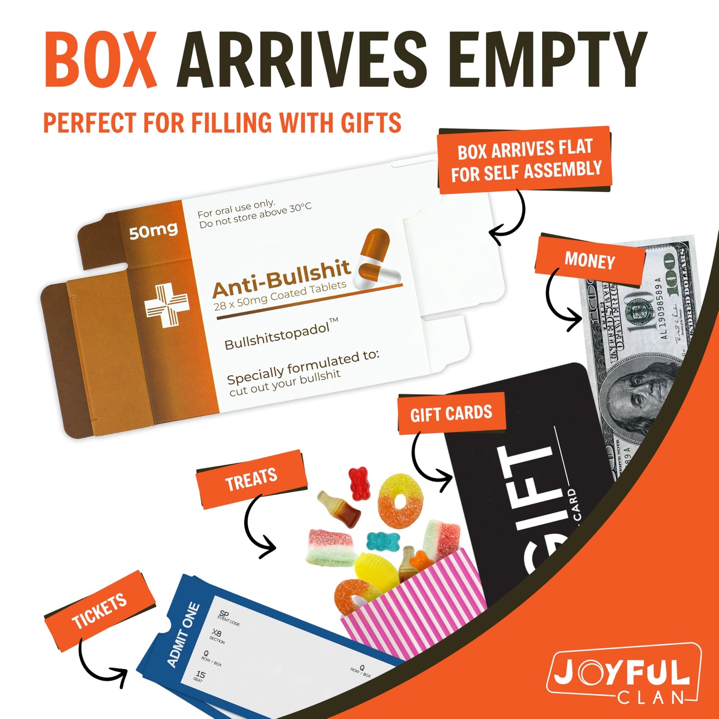 Funny Joke Pill Box Prank - Gag Gifts for Men - Funny Valentines Gifts for Him - Novelty Gift Box for April Fools Day - Birthday Gifts for Women - Rude Silly Presents for Boyfriend Dad Uncle