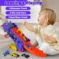 ISMETACU Dinosaur Ultimate Hauler Transport Track Truck - Transforms into Triceratops, Includes 8 Die-Cast Cars, Purple, Model DT-1