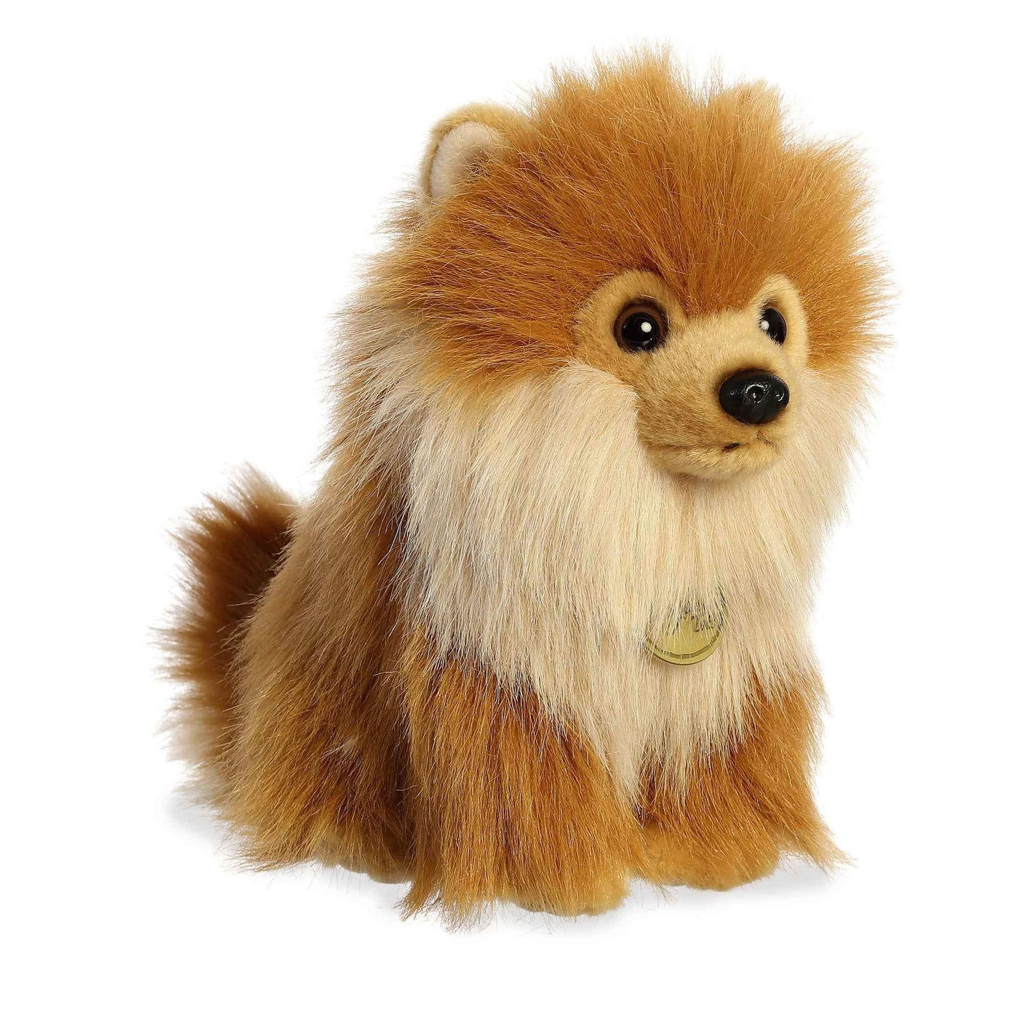 Aurora® Adorable Miyoni® Tots Pomeranian Pup Stuffed Animal - Lifelike Detail - Cherished Companionship - Brown 9 Inches