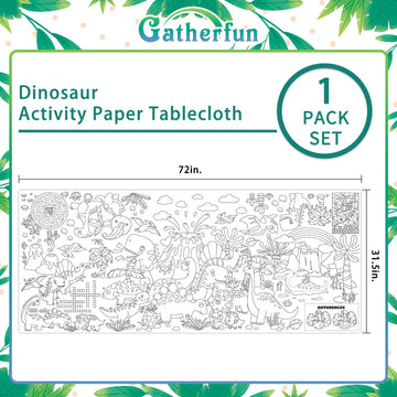 Gatherfun Dinosaur Party Giant Coloring Poster - 31.5X 72 Inches - Versatile Classroom Wall D  Cor & Birthday Activity - Dinosau