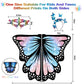 LYL. Ling Halloween Costumes for Kids  Double-Sided Butterfly Wings  Butterfly Costume for Girls  3PCS Blue Fairy Wings Set.
