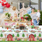 Heboland 3 Pieces Farm Animal Birthday Party Supplies Tablecloth, Large Size 54 x 108 Inch Rectangular Plastic Table Cover, Barn