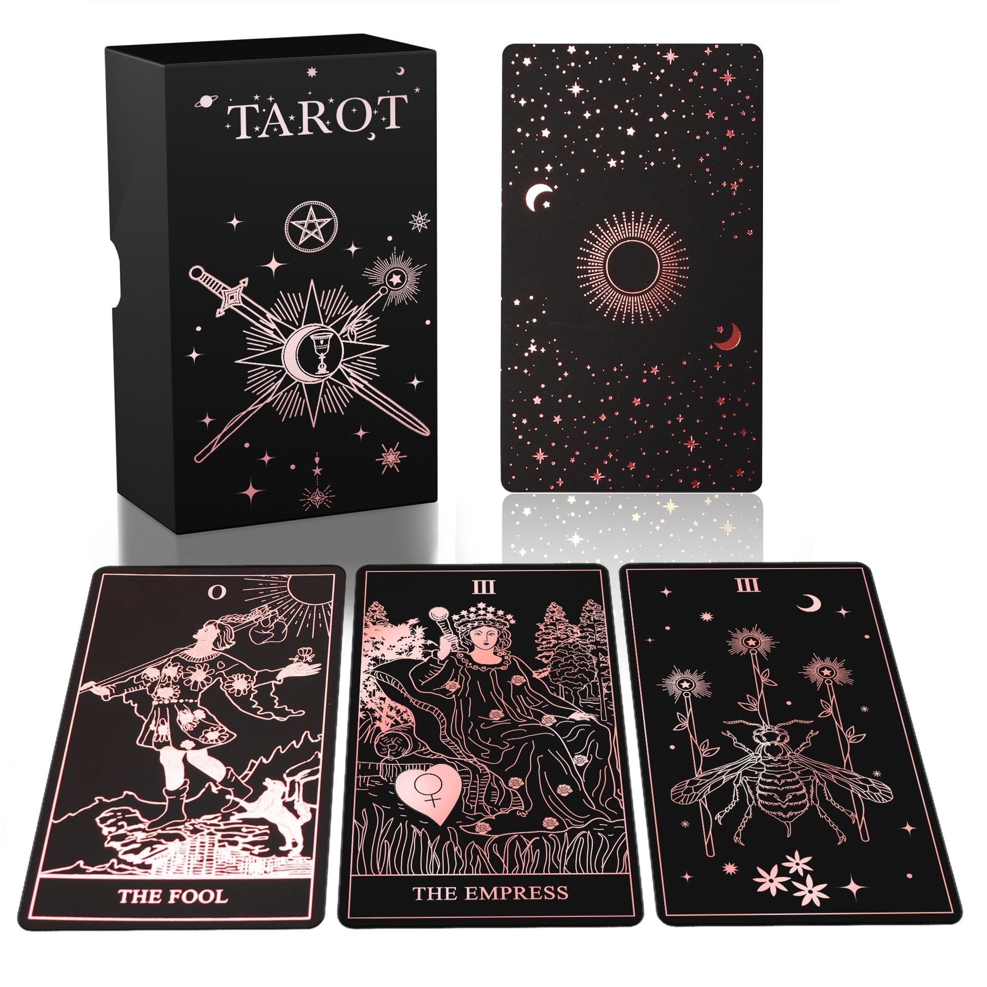 Acelion Original Tarot Card Set With Guide, 78 Pieces Of Tarot Cards With Gold Foil On The Surface, Fortune-Telling Game, Tarot 