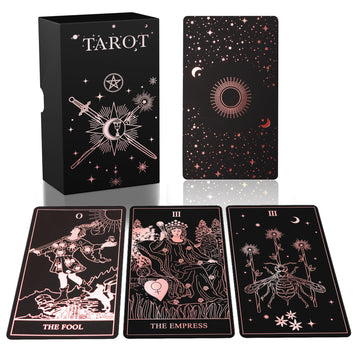 Acelion Original Tarot Card Set With Guide, 78 Pieces Of Tarot Cards With Gold Foil On The Surface, Fortune-Telling Game, Tarot 