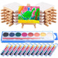 Fuutreo 24 Pcs Watercolor Paint Sets 3x4 Mini Canvas Easel Paints Brush Set Art Party Favors and Party Supplies Watercolor Paint