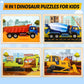 Wooden Vehicle Puzzles For Kids Age 3 4 5 Year Old, 4 Pack 24 Pcs Montessori Toddler Jigsaw Puzzles For Girl Boy Activities Pres
