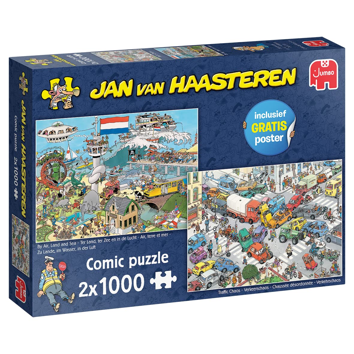 Jan Van Haasteren- 2 X 1000 Traffic Chaos/By Air, Land And Sea