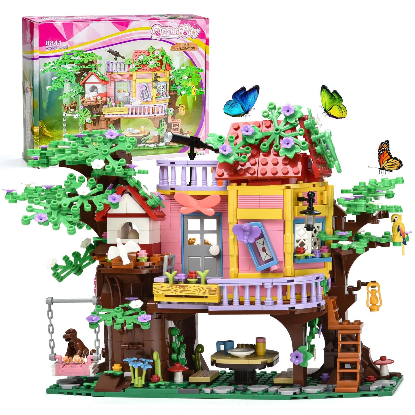 Xitalaxu Trees House Building Set For Girls,Animals Tree Houses Model Toys,Adults Creative Collection Building Toys,Birthday Gif