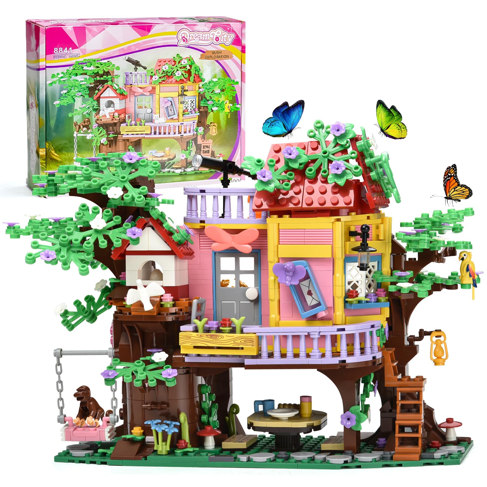 Xitalaxu Trees House Building Set For Girls,Animals Tree Houses Model Toys,Adults Creative Collection Building Toys,Birthday Gif