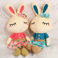 Set Of 2 Plush Bunny Rabbit, 18.3 In Doll Stuffed Easter Bunny Rabbit Animal Toy Huggable Rabbit, Cute And Cuddly Friend For Boy Girl, Birthday Gift, Pink & Blue
