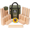 GetMovin' Sports Kubb enhanced Rubberwood Set  Viking Chess Fun Outdoor Yard Game  Giant Board Game for The Beach  Lawn  or Party