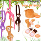 Chivao 8 Packs Stuffed Monkey Hanging Stuffed Animal Plush Monkey Toy with Hook and Loop Fasteners Hands 20 Inch Large Plush Ani