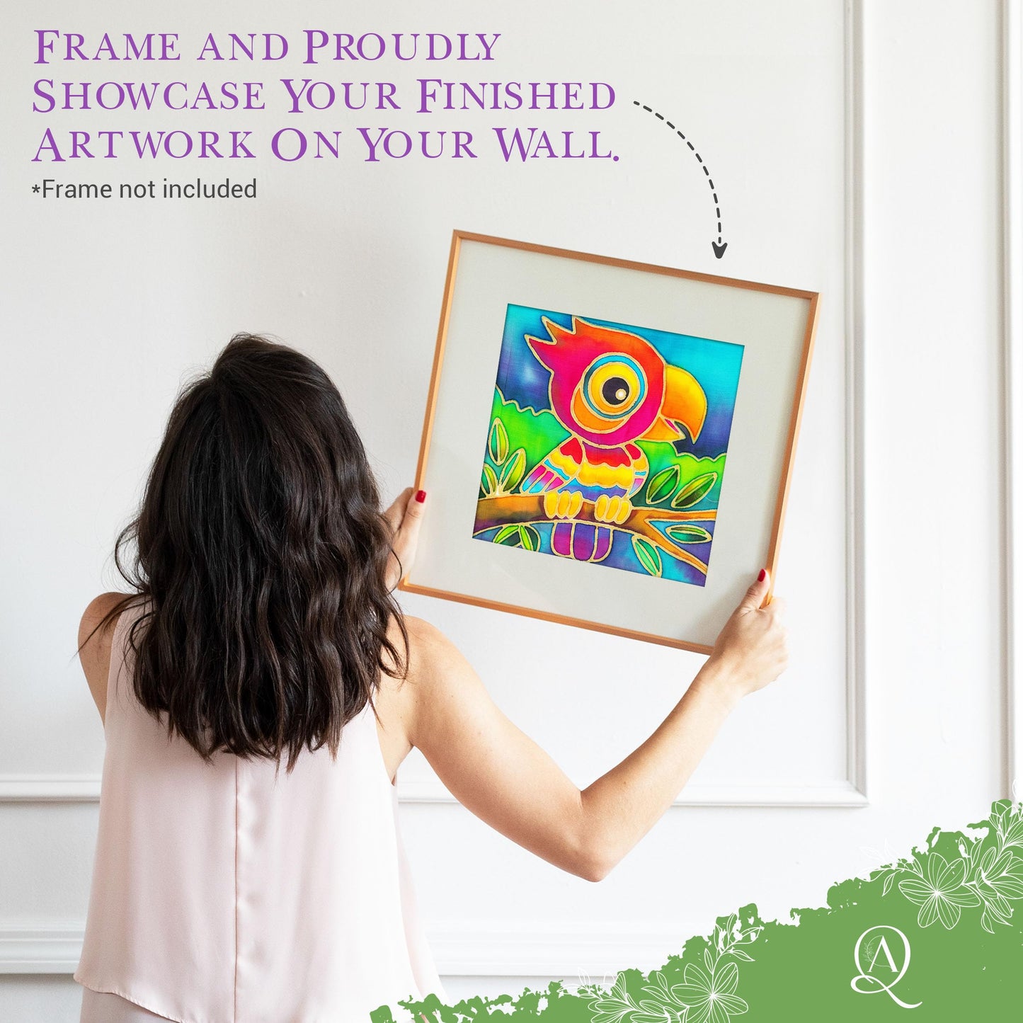 KS Innovative Malaysian Batik Organic Colors Painting Kit - 2-in-1 Art Craft Set for Adults & Kids (Parrot, Elephant)