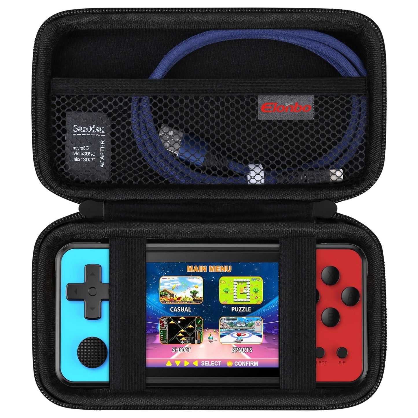 Elonbo Carrying Case for KAVOYI/TEBIYOU/Beico 32 Bit Handheld Games  Portable Arcade Gaming Player Travel Storage Cover  Electronic Video Games Toy Organizer Holder Bag  Green+Inside Green
