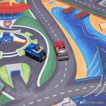 Gertmenian Paw Patrol Interactive Rug 40x54in Navy Blue with 2x Cars Chase & Marshall, Polypropylene, Model 32500