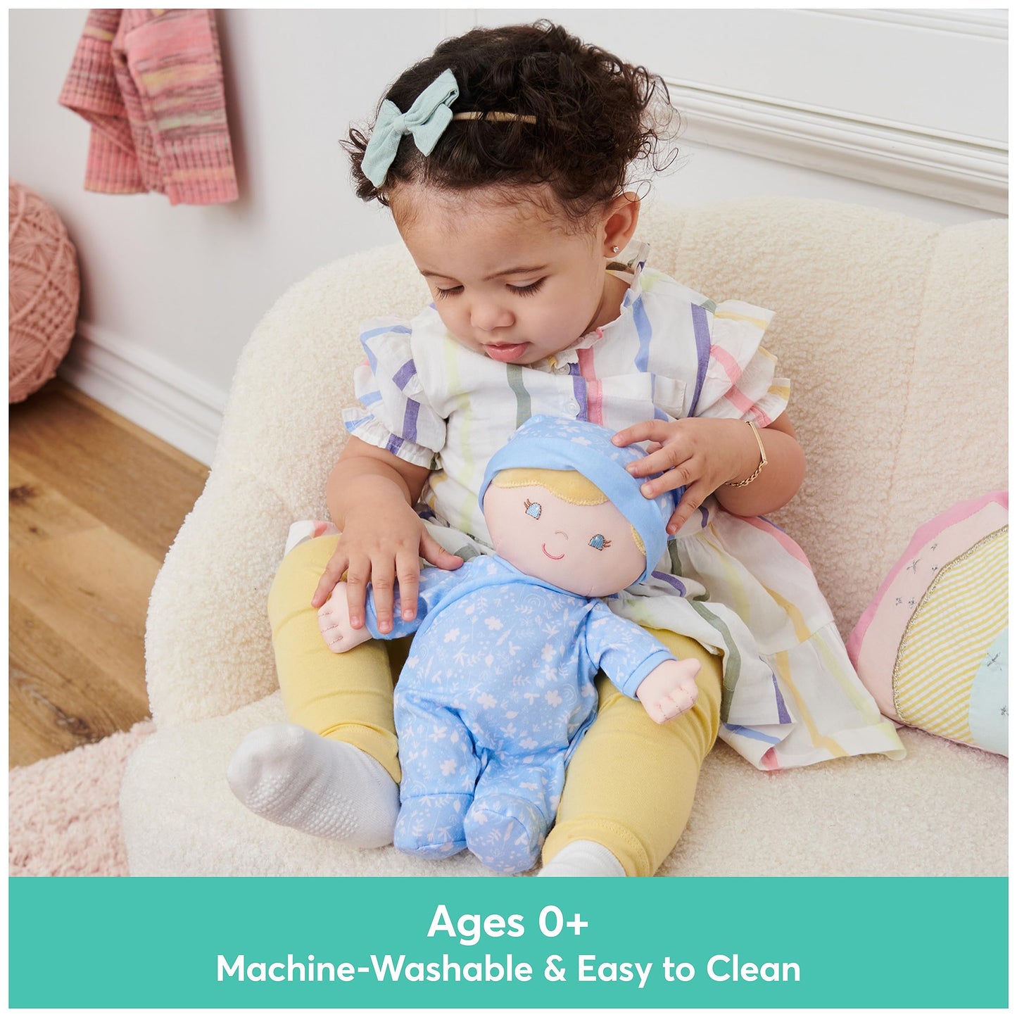 GUND Baby Sustainable Plush Doll, 12" Blue, Made from Recycled Materials, Perfect for Babies and Newborns, Model 6067306