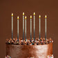 30 Pieces Birthday Candles Long Thin Cake Metallic Gold Black Candles Party Decoration Set for Cake Cupcake Graduation Retiremen