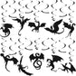 Sumind 30 Pcs Dragon Party Decoration Swirl Foil Hanging Ceiling Decoration for Dragon Themed Birthday Medieval Themed Party, 10