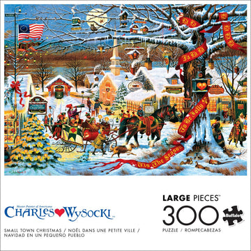 Buffalo Games 300 Piece Jigsaw Puzzle - Small Town Christmas - Multicolor - Challenging Fun for Adults - Model 22624 - 21.25 x 15.00