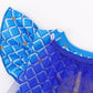 WonderBabe Princess Costume Blue Dress Kids Movie Outfits Halloween Birthday Party Dress up Outfi size 3-4t
