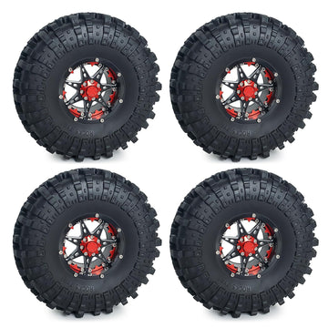 RC-Hub 4pcs 2.2'' Rubber Tires Beadlock Wheel Tires OD with Foam 137mm for 1/10 Axial Wraith 90048 RR10 RC Crawler Car