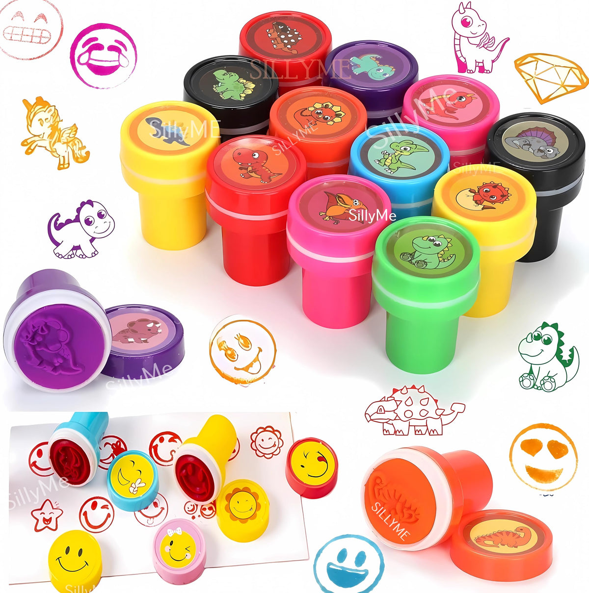 20pc Emoji Stamps for Kids  Fancy Stationery items for Girls Boys  Return Gifts Birthday Party for kids bulk  Reward Stickers