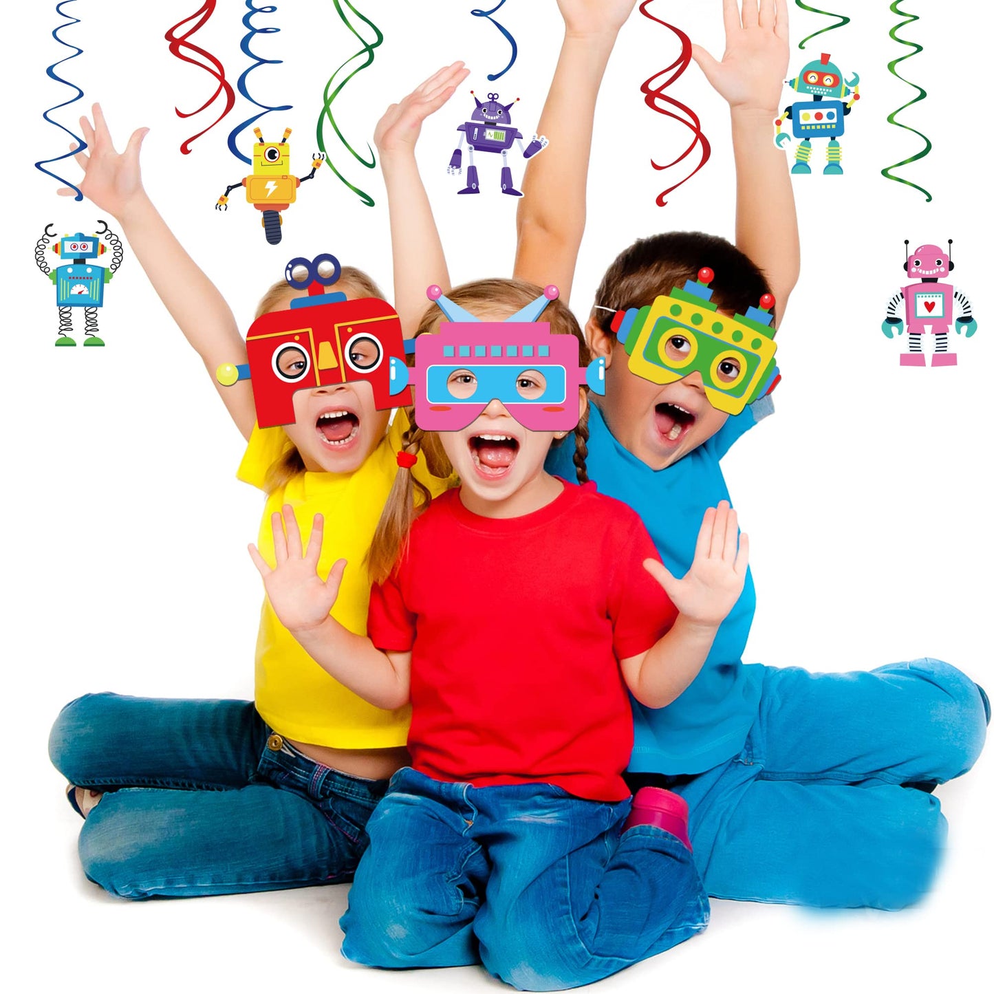 12 PCS Robot Paper Masks Robot Birthday Party Cosplay Masks for Birthday Party Bots Party Supplies Gift Robots Party Favor Birth