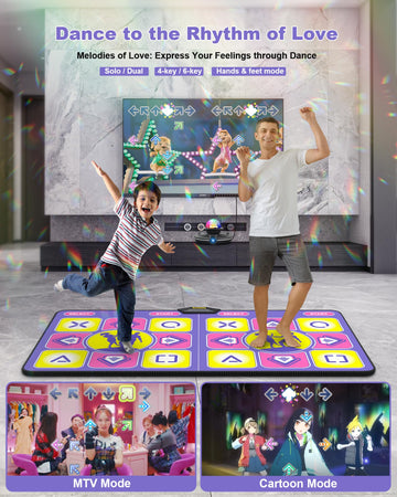 Acelufly Dance Mat - Wireless Electronic Dance Mat For Tv With Camera, Non-Slip Exercise Dance Pad With Yoga Mode For Kids & Adults, Family-Friendly Game Mat Toy Gift For Girls & Boys (Purple)