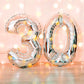 16 Silver 0-9 Number Balloons Foil Balloons Mylar Balloons for Party Decorations Party Supplies