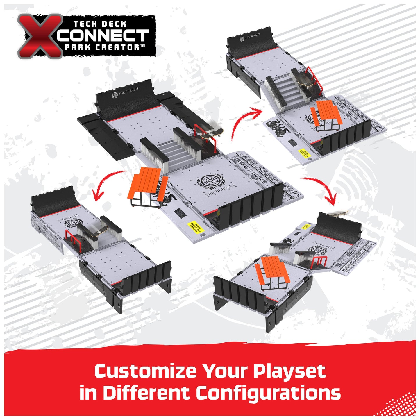 TECH DECK Transforming Park Playset - 30" Foldable, Storage Included, Exclusive Fingerboard, Medium, Kids Toy for Ages 6+