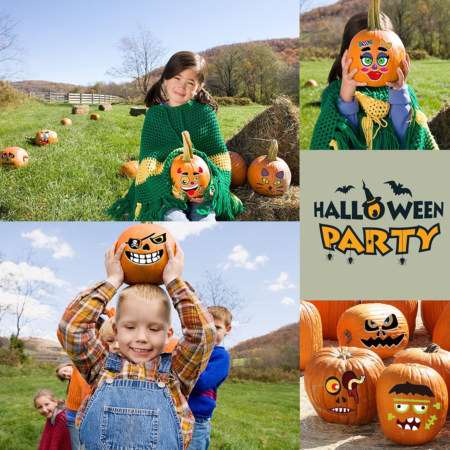 Oumuamua 60 Pack Halloween Pumpkin Decorating Stickers, 16 Sheets Cute Pumpkin Face Stickers In 30 Designs For Halloween Pumpkin Decorations Halloween Craft For Kids