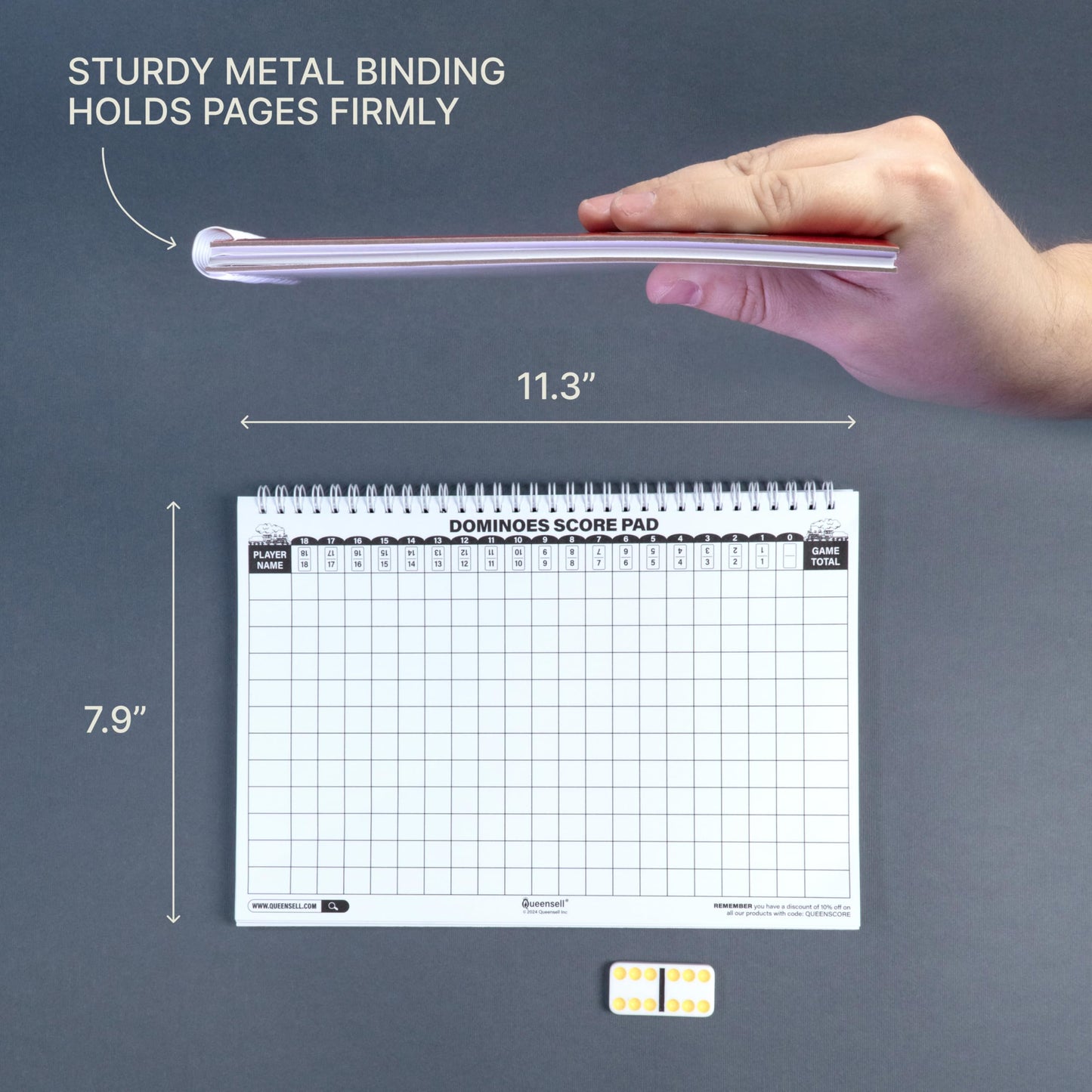 Extra Large Mexican Train Score Pads 11.3x7.9 in - 50-Page Mexican Train Accessories for Classic Domino Game - Mexican Train Score Sheets for Easy Game Tracking