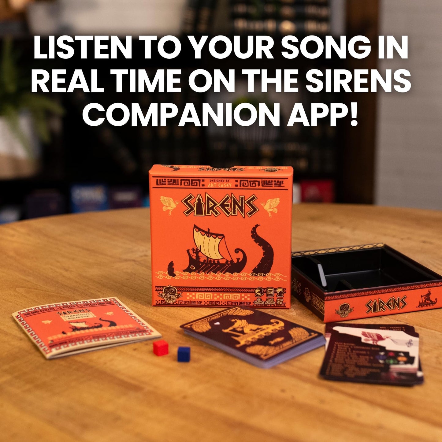 Envy Born Games Sirens Board Game - Greek Mythology Theme, 1-2 Players, Easy to Learn, Travel Size, Blue/Green, Model 232069