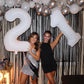 40 Inch White 1 Balloon For First Birthday, Translucent 1St Number Balloons Birthday Decorations For Girl Boy Kids Toddler Baby,