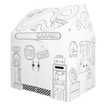 Easy Playhouse Garage - Kids Art And Craft For Indoor And Outdoor Fun, Color Favorite Garage Items– Decorate And Personalize A Cardboard Fort, 32' X 26. 5' X 40. 5' Age 3+