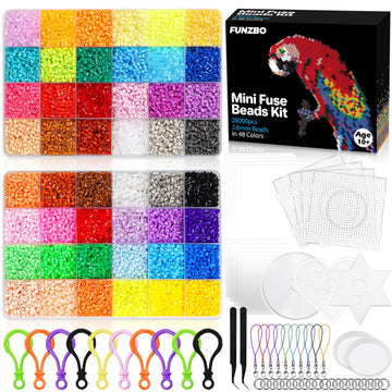 FUNZBO 28000 2.6mm Mini Size Fuse Beads Set - 48 Colors, Toys and Crafts, Arts and Crafts, Kids Room Decorations, Gifts for Girl