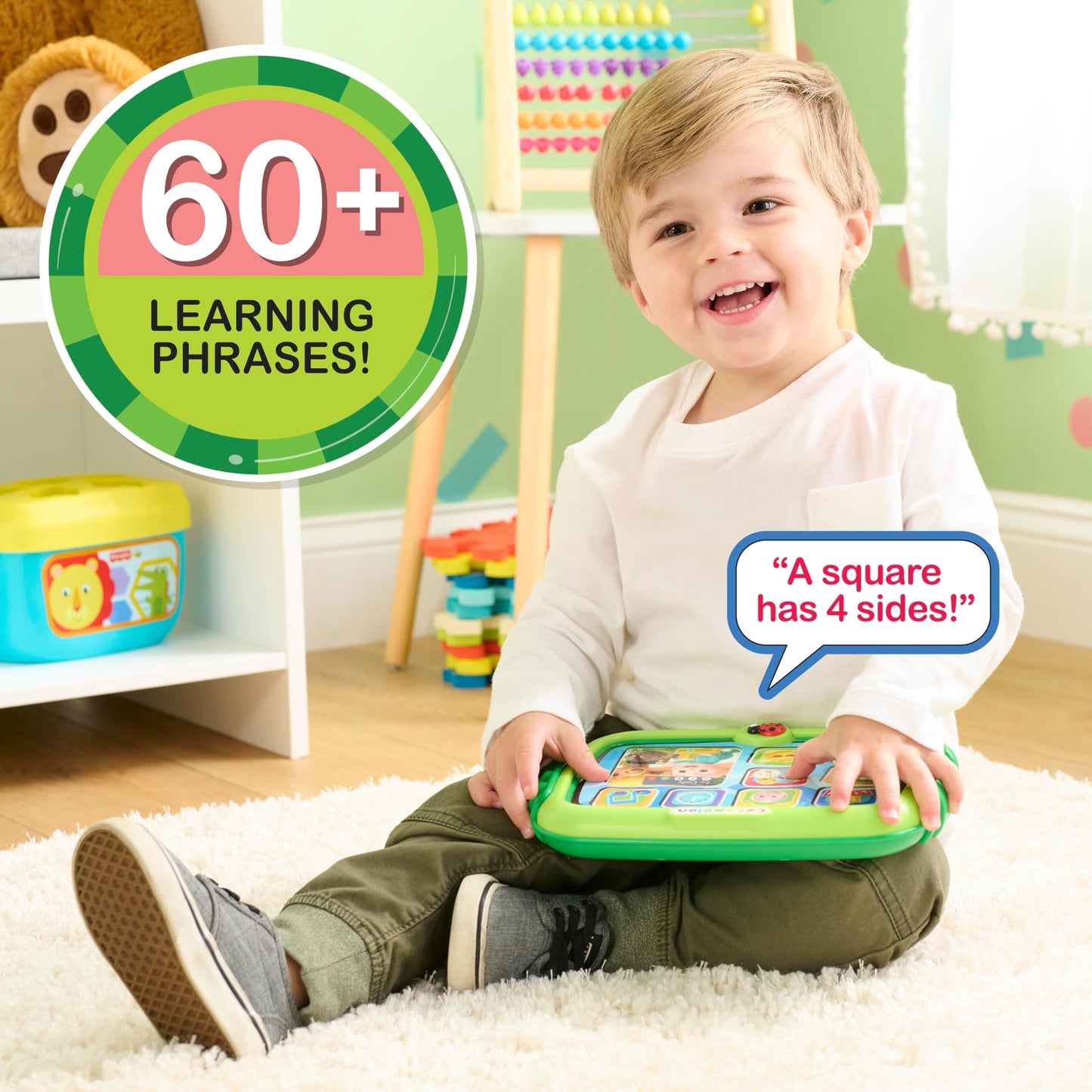 Just Play Cocomelon Learning Tablet, 60+ Learning Phrases, Sing-Along To The “The Alphabet Song, Kids Toys For Ages 18 Month