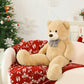 Morismos Giant Teddy Bear Stuffed Animal 4Ft, Big Teddy Bear Plush For Kids, Large Brown Bear For Girlfriend, 47In