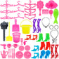 Janyun 73Pcs Dolls Fashion Set For Dressing Up Dolls, Included 18Pcs Wedding Party Outfits Clothes And 55Pcs Doll Accessories Shoes Bags Necklace Girls' Gifts