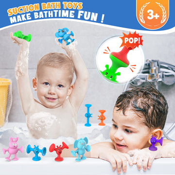 Suction Cup Toys For Kids, Suction Bath Toys For Toddlers Stacking Toys Shower Toys For Kids Ages 3+ Boys Girls, Montessori Bath
