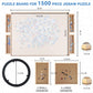 Wood City Puzzle Board, 1500 Piece Wooden Jigsaw Puzzle Board With Drawers, 35” X 27” Portable Puzzle Table With Covers And Lazy Susan, Rotating Jigsaw Puzzle Table For Kids And Adults (1500Pcs)