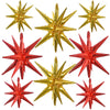 TONIFUL 8 Pcs Red Gold Foil Balloons Large Star Balloons Explosion Star Mylar Balloons for Party Backdrop Christmas New Year Bir