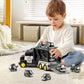 JUKUDAHU Police Truck Toy for 3 4 5 6 Years Old Boys - Carrier Vehicle Toy Set with 3 Small Cars and 1 Helicopter, Kids Firction
