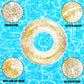 Whaline 4Pcs Inflatable Pool Floats Toys Clear Swim Tubes Rings Glitter Gold Pool Tube For Boys Girls Outdoor Summer Swimming Po