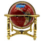Unique Art 13-Inch Tall Table Top Red Ocean Gemstone World Globe With Gold 4 Leg Stand