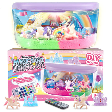 Tacopet Unicorn Terrarium Kit Gifts For Kids - Diy Night Light Up With Remote - Unicorn Toys For Girls Ages 4 5 6 7 8 9 10 11 12