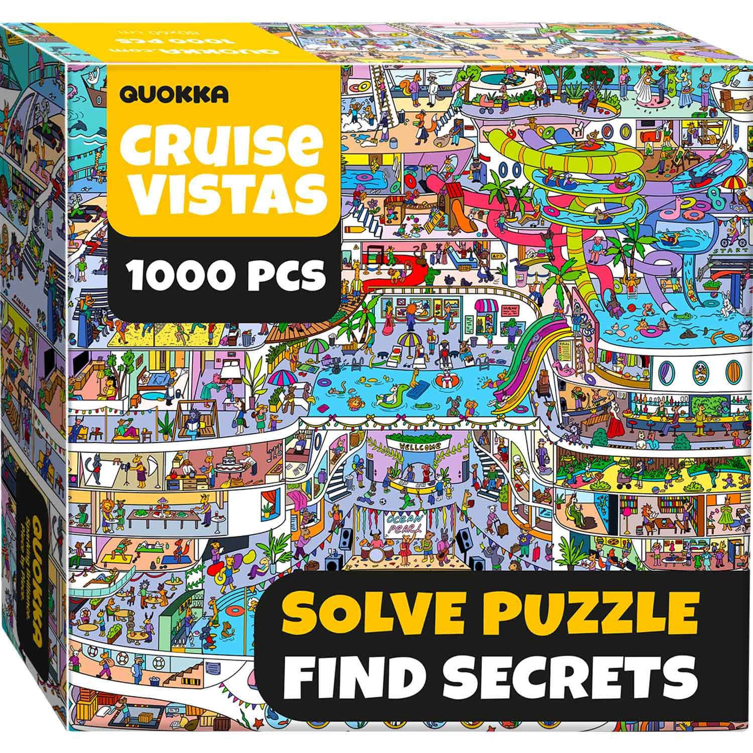 Quokka 1000 Piece Jigsaw Puzzle For Adults Cruise Vistas – Premium Box Packaging With Extra Fun Challenges - Stunning Scenic Animal Puzzle - Perfect For Relaxation & Creativity & Gift Giving