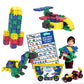 Clics Basic Set Of 377 Pieces, Construction Toys For 3 Year Old Boys And Girls, Rollerbox Of Blocks To Learn Shapes And Colors,