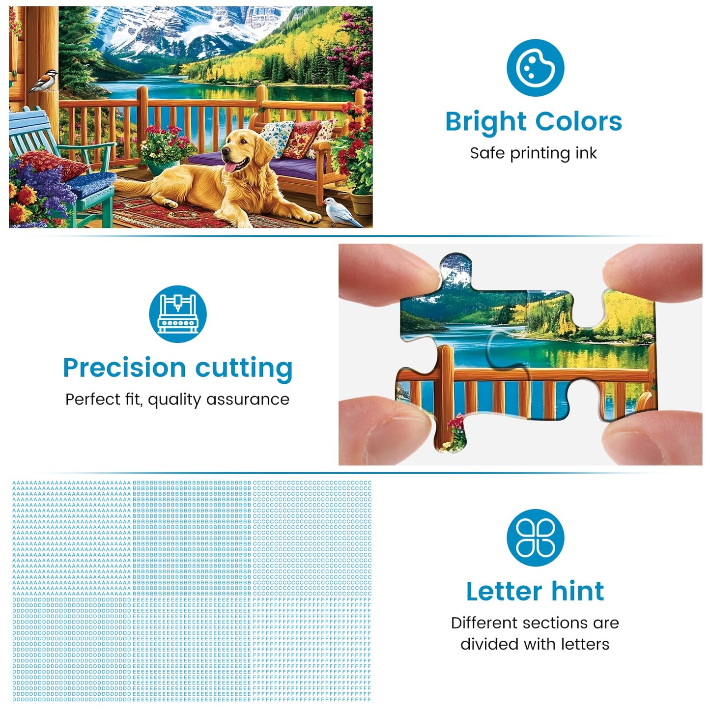 Puzzles for mature-themeds 500 Pieces  Jigsaw Puzzles 500 Pieces Dog Mountain Jigsaw Puzzle mature-themed Puzzles Recycled Cardboard Puzzle Game Family Activity Nights Birthday Gift Toy 20.5x15inch