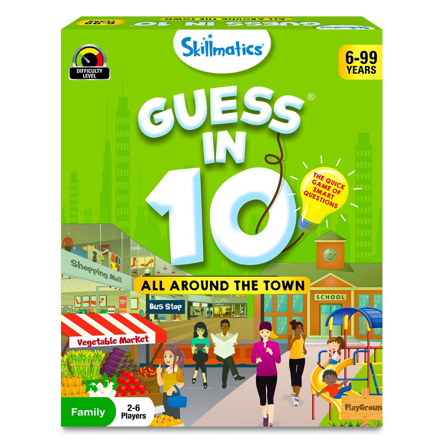 Skillmatics Card Game - Guess In 10 All Around The Town, Perfect For Boys, Girls, Kids, And Families Who Love Board Games, Travel Friendly, Gifts For Ages 6, 7, 8, 9